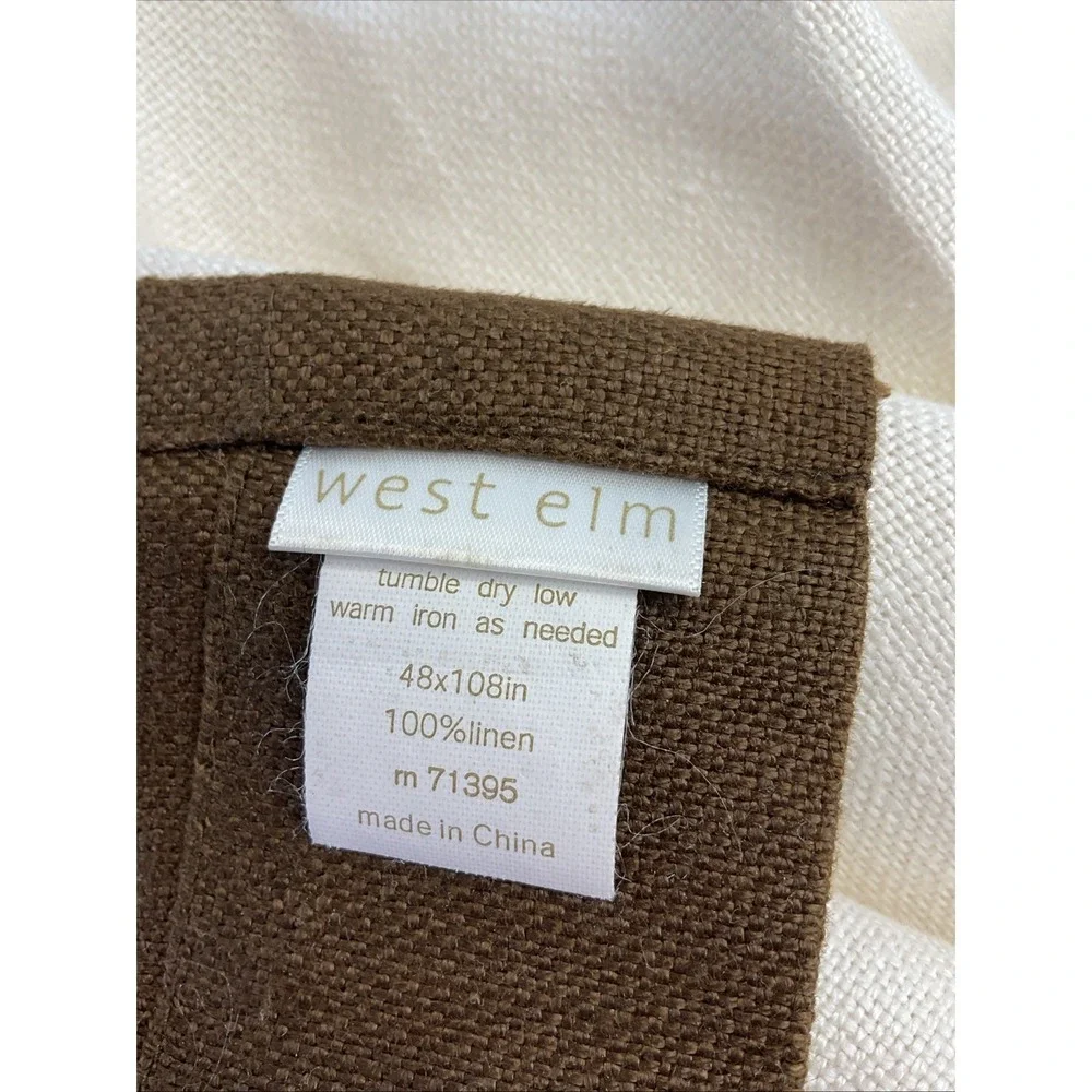 West Elm 100% linen Curtains 48 x 108